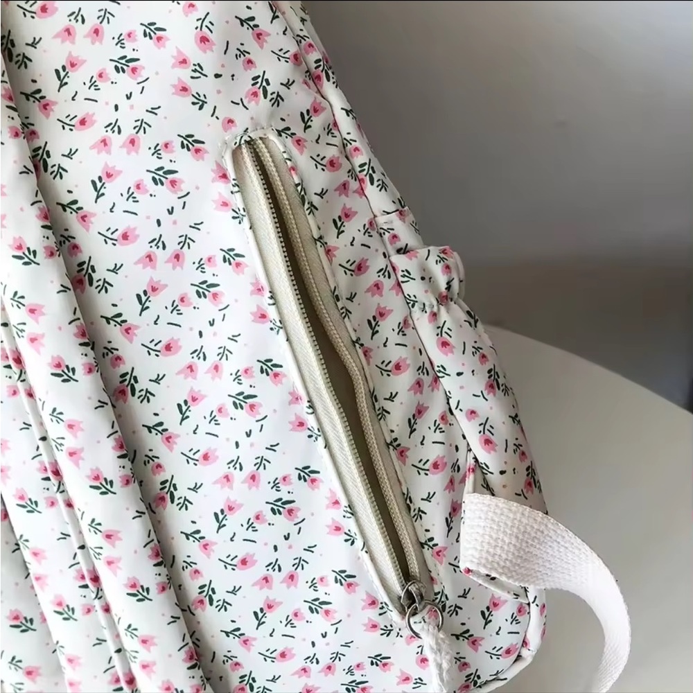 NEW Pink Flowered Backpack - Picture 5 of 10